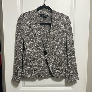 St. John Knit Tweed Single Button Jacket Size 2